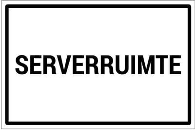 Serverruimte bord | gecoat dibond materiaal | 18 x 12 cm