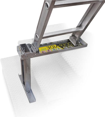 Ladder Stabilisator - Ladderhulp Ladder Accessoire - Veilig Werken Op Trappen - Verstelbaar Voor Verschillende Trappen - 12.5-20cm Hoog - Zilver