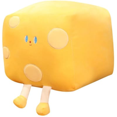 Grappige Kaas Knuffels Speelgoed Simulatie Kussen Gevuld Zacht Creatief Dier Boter Kussen Verjaardagscadeaus 25x20x20cm geel