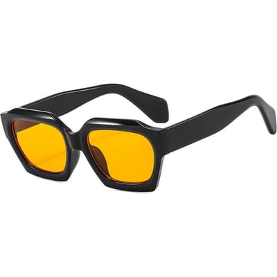 Mode Vierkante Zonnebril Mannen Vrouwen Kleine Rechthoekige Vintage Rijbril UV400 Brillen Stijlvolle Zonnebrillen 1PC black