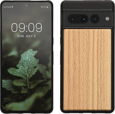kwmobile telefoonhoesje geschikt voor Google Pixel 7 Pro - Hoesje met bumper in lichtbruin / bruin - Backcover - hout