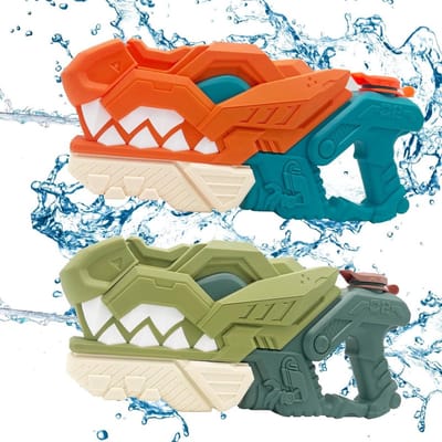 longziming -Dinosaurus Waterpistool - Dino Waterspeelgoed - Waterblaster voor Kinderen - Ergonomische Greep - ABS Kunststof - Voor Buiten & Zomer - 2 Stuks
