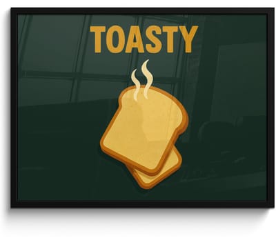 Poster in lijst - Fotolijst 70x50 cm - Posters - Brood - Tosti - Groen - Minimalistisch - Posterlijst zwart - Decoratie - Wanddecoratie woonkamer - Muurdecoratie slaapkamer
