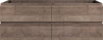 Badplaats Wastafelkast Angela 140 x 48 cm – Bruin Eiken – Hangend Wastafelmeubel Met Lades