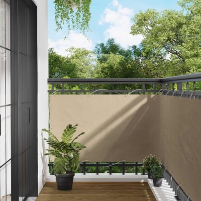 vidaXL Balkon Scherm 100 x 500 cm Oxford Stof Rechthoekig Beige
