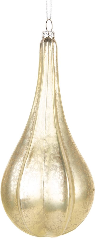 Clayre & Eef Kerstbal Overig Ø 8x17 cm Goudkleurig Glas Kerstballen