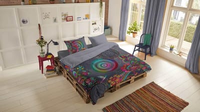 HIP Iniga - Flanel - Dekbedovertrek - Lits-jumeaux - 240x200/220 cm - Grijs