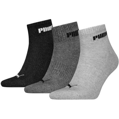 Puma Quartersokken Cushioned New Generation - 3 paar quarter sokken - Grey Melange - Maat 35/38