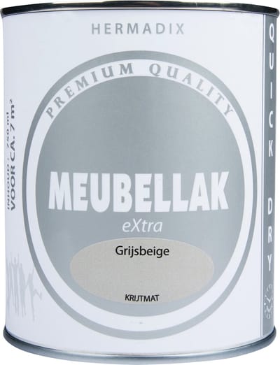 Hermadix Meubellak eXtra - Dekkend - Krijtmat Grijsbeige