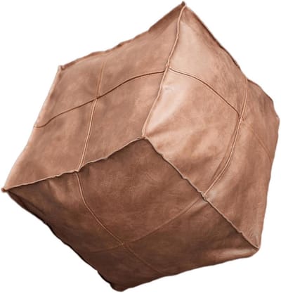 Voetenbankje Poef - Marokkaanse Decoratie - Ontspannen Zitten - Handgemaakt PU-leer - 50x35 cm - Bruin