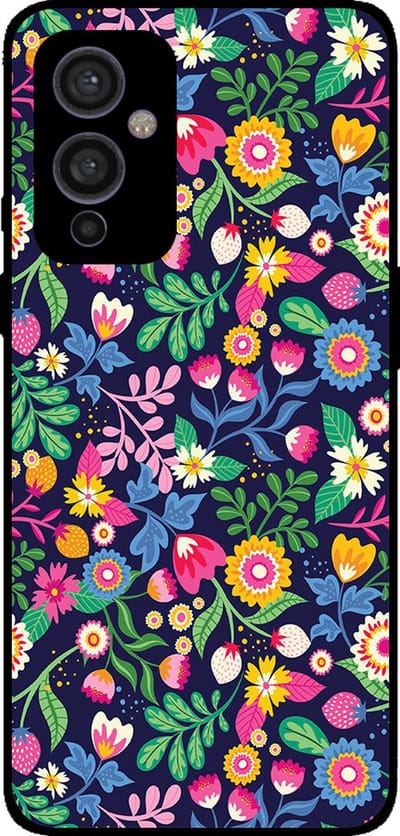 Smartphonica Telefoonhoesje Geschikt voor OnePlus 9 met bloemen opdruk - TPU backcover case flower design geschikt voor OnePlus 9
