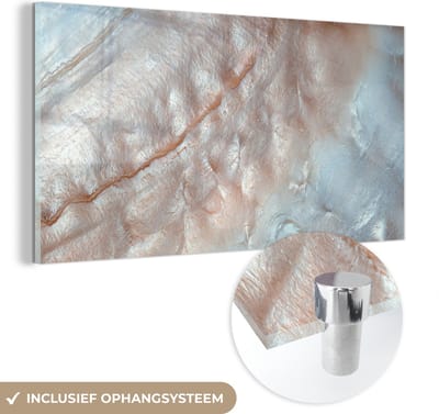 MuchoWow® Glasschilderij 40x20 cm - Schilderij acrylglas - Schelpen - Abstract - Natuur - Foto op glas - Schilderijen
