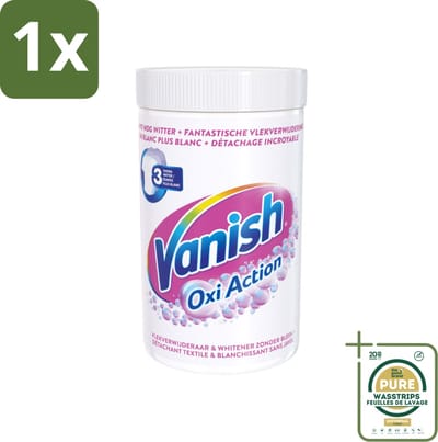 1 x Vanish Oxi Action - Vlekkenverwijderaar Poeder - Zonder Bleek - Witte Was - 1.5 Kg- Vlekverwijderaar - Witte Was - Poeder - Koud Water - Bleekvrij