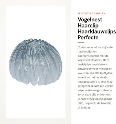 SnelShoppen - Vogelnest Haarclip - Haarklauwclips voor Paardenstaart en Knotjes - Expandable Paardenstaartaccessoire - Stijlvolle Haarband voor Dik en