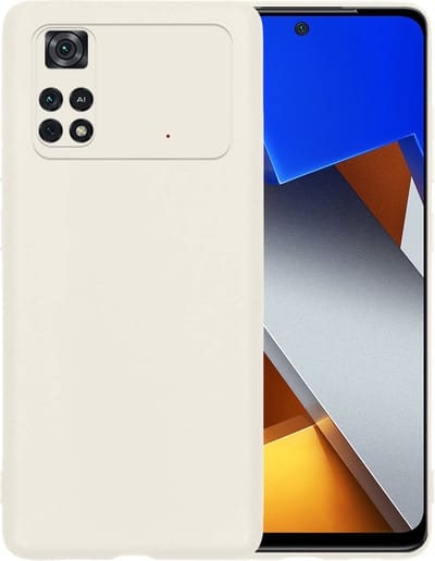 Hoesje - Geschikt voor Xiaomi Poco X4 Pro 5G - Sterk & Shockproof - Siliconen Case - Hoes Cover - Telefoonhoes - Wit