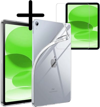 Hoesje Geschikt voor Apple iPad A16/A18 (2025/2026) - 11 inch (11e & 12e generatie) - Met Screenprotector - Siliconen Backcover - Shockproof Case - Tablet Hoes - Shockbestendige Back Cover Tablet hoes - Transparant