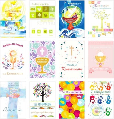 Communie Kaarten - Geboorte Kaartenset - Feestelijke Gelegenheid - Inclusief Enveloppen - 10.5 x 16 cm - Wit