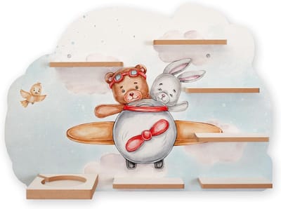 Plank voor figuren - Wandrek muziekdoos - Kinderkamer decoratie - Magnetische hechting - 59x41cm - Teddy & Haas