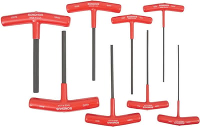 8-delige zeskant T-handgreeppakket 2-10 mm - 6 inch