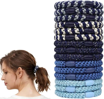 Kleurige elastische haarbandjes voor meisjes, 15 stuks, ideaal voor vlechten en dik of krullend haar, trendy haaraccessoires voor elke gelegenheid
