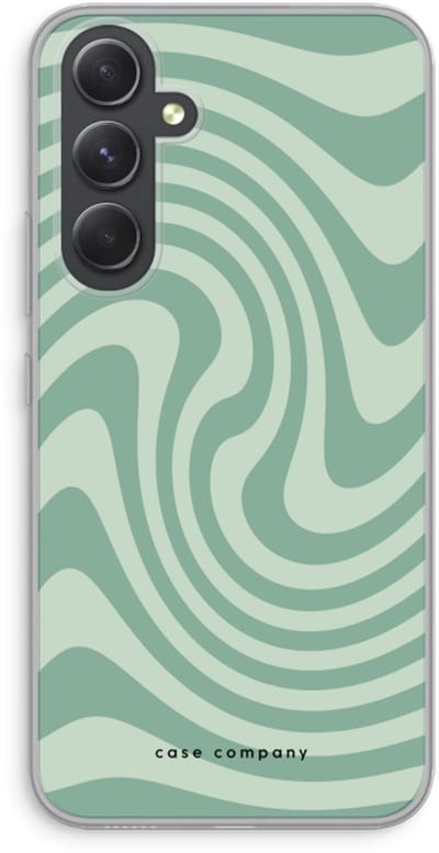 Case Company® - Hoesje geschikt voor Samsung Galaxy A54 hoesje - Swirl Groen - Soft Cover Telefoonhoesje - Bescherming aan alle Kanten en Schermrand