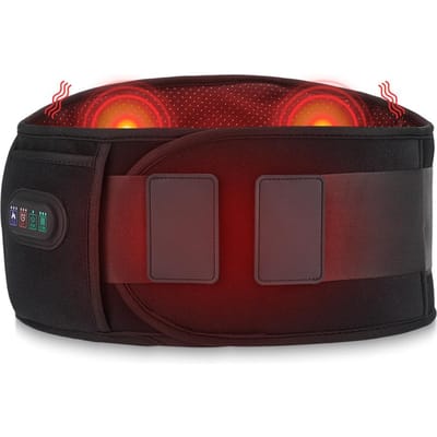 Taille Massager Elektrische Verwarming Hot Compress Massage Riem Multifunctionele Riem Afslanken Gewicht Rugstrekker LED Machine Therapie zwart