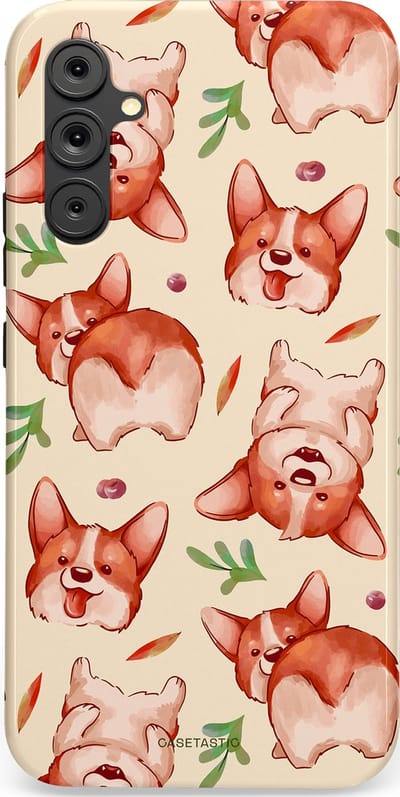 Casetastic Hoesje Geschikt voor Samsung A34 (5G) - Stijlvolle Beschermende Duo-layer Case - Corgipootjes