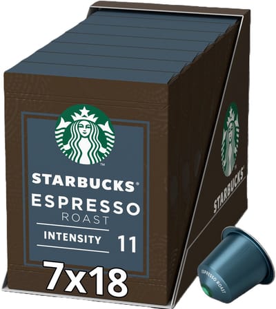 Starbucks by Nespresso capsules Espresso Roast - 7 doosjes x 18 koffiecups - Voordeelverpakking