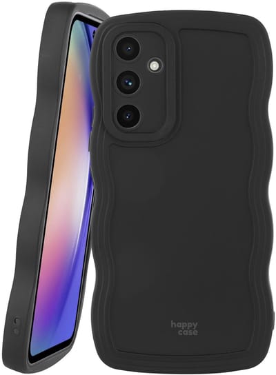 HappyCase Wavy | Hoesje Geschikt voor Samsung Galaxy A54 | TPU Back Cover | Zwart