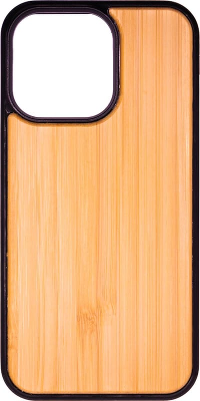 Houten Telefoonhoes Geschikt Voor Iphone 13 PRO - Houten Telefoonhoes - Houten Case - Bamboo Hout - Zwart - Beschermende Bumper