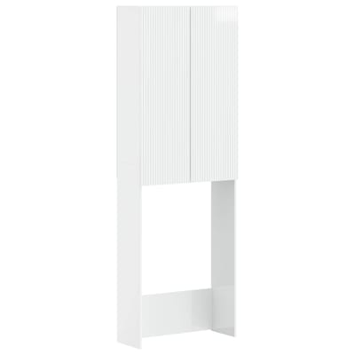 vidaXL - Toiletkast - ARNHEM - Hoogglans - Wit - 66 - x - 25,5 - x - 190 - cm - Bewerkt - hout
