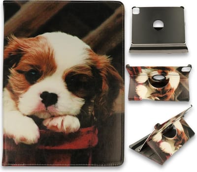 HB Hoes Geschikt voor Apple iPad Air 4 10.9 (2020) - Draaibare Tablet Case Met Print - Puppy