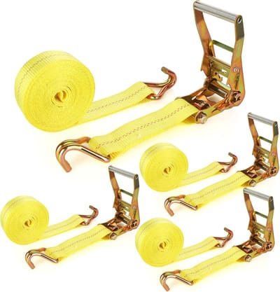 Zware Ratelriemen 4 Pack - 20ft Veilige Tie Down Bandjes met Dubbele J Haak