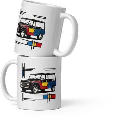 De2pktjes - Mok Citroën Méhari Mondriaan – Iconisch design en dagelijkse functionaliteit in één
