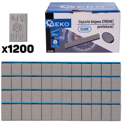 GEKO Grijze plakgewicht strips - 5g per stuk - Corrosiebestendig - 1200 stuks - 6 kg totaal
