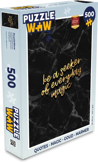 Puzzel Quotes - Magic - Goud - Marmer print - Legpuzzel - Puzzel 500 stukjes