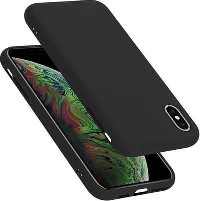 Cadorabo Hoesje geschikt voor Apple iPhone XS MAX in LIQUID ZWART - Beschermhoes gemaakt van flexibel TPU silicone Case Cover