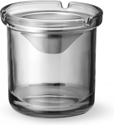 HENDI Asbak met trechter – hittebestendig glas – roestvrij staal – winddicht – 98x99 mm