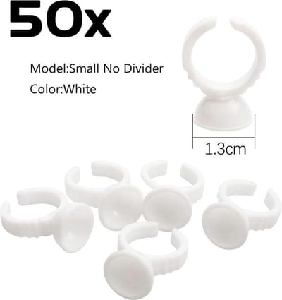 DW4Trading Ring Permanente Make-up - 50 Stuks - Wit - Enkel