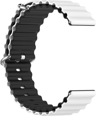 Siliconen bandje - geschikt voor Samsung Galaxy Watch 3 45mm / Galaxy Watch 46mm / Gear S3 Classic & Frontier en Polar Vantage M / M2 / V3 / Grit X (Pro) - wit-zwart