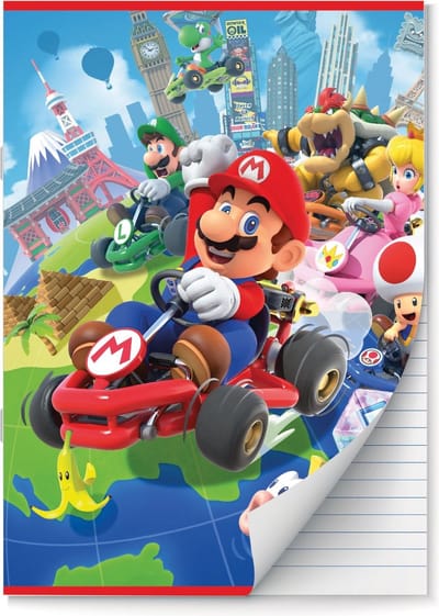 Mario Kart schriften Lijn A4 - 4 stuks