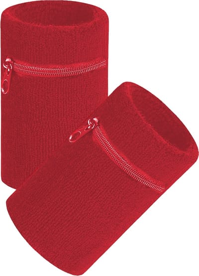 Arowell Premium Polszweetbandjes met Portemonnee en Rits – Rood – 12 x 8 cm – Set van 2