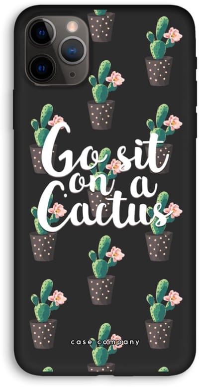 Case Company® - Hoesje geschikt voor iPhone 11 Pro Max hoesje - Cactus quote - Biologisch Afbreekbaar Telefoonhoesje - Bescherming alle Kanten en Schermrand