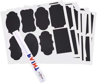 Krijtbord Labels 88 Stuks - Herbruikbare Stickers voor Jars, Flessen en Feestdecoratie met Witte Krijtmarker