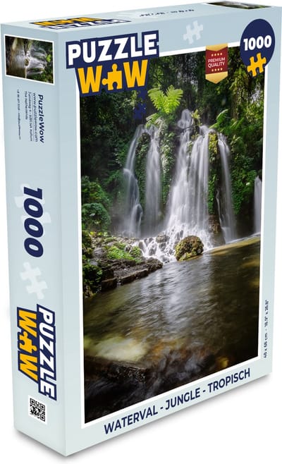 Puzzel Watervallen - Bloemen en bomen - Groen - Legpuzzel - Puzzel 1000 stukjes volwassenen