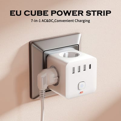Livé® Wit Stekkerdoos – 7-in-1 Met USB & Type-C Schakelaar