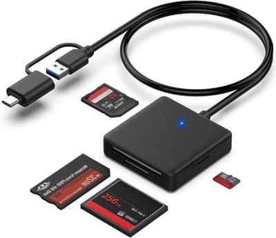 YOR® Sd Kaart Lezer - SD-kaart - SD-kaartlezer USB-C - Zwart - ‎‎16cm x 10cm x 2cm