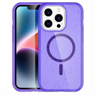 imoshion Hoesje - Geschikt voor Apple iPhone 14 Pro Max - Sparkle Backcover geschikt voor MagSafe - Glitter Paars