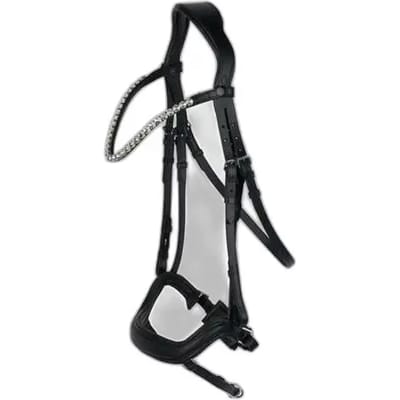 Horze Highbury Anatomisch Hoofdstel met kristallen frontriem, Black, Vollblut