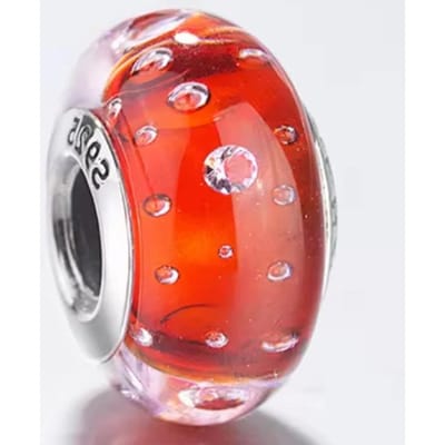 Kleurrijk Murano Glas Origineel Koperen Bloem Blad Kosmische Regenboog Bedel Kralen Voor Armband DIY Vrouwen Sieraden Cadeau red